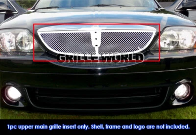 Se adapta a Lincoln LS 2000-2002 Inserto de rejilla de malla cromada de acero inoxidable superior principal Foto 1 de 2