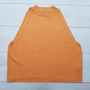 ASOS Knitted Top Blouse Size 18 Orange Stretch Sleeveless Summer Cotton Blend - Picture 1 of 7