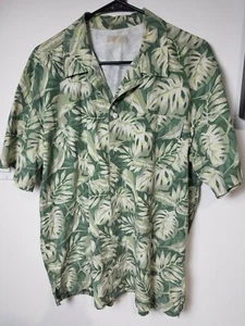 Columbia Sportswear Mens Hawaiian Shirt Camp Fish Fishing Green Size Large - Picture 1 of 11