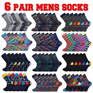 Mens Adults Socks 6 Pairs Work Sports Cotton Mix Designer Sock Size UK 6–11 - Picture 1 of 14