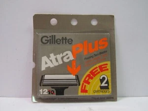 Gillette Atra Plus 12 Shaving Cartridges Pivoting Twin Blades Lubra Smooth Strip - Picture 1 of 1