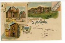 Cartolina Un Saluto dalla Repubblica di S. Marino 1902 viaggiata