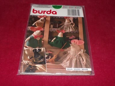 💐 BURDA #4231 - CUTE 6" - 10" & 14" STUFFED MICE - MOUSE & CLOTHING PATTERN FF - Image 1 of 2