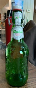 VTG GROLSCH Lager Beer Green Glass 16oz. Bottle Porcelain Flip Swing Top ✔ - Picture 1 of 5