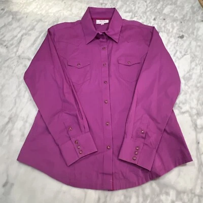 Panhandle Western Pearl Snap Shirt Women’s XL Fushia Long Sleeves Fitted Go West - Image 1 of 4