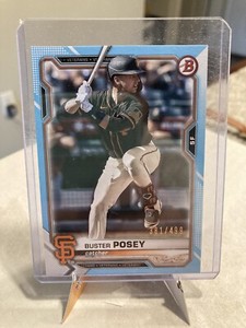2021 Bowman Buster Posey Sky Blue Parallel /499 San Francisco Giants #6