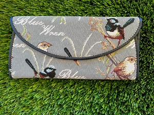 Envelope Style Tapestry Purse/Wallet - Australian BLUE WREN Bird - Signare - Picture 1 of 4