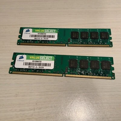 Corsair PC2-5300 (DDR2-667) 1 GB DIMM 667 MHz PC2-5300 DDR2 SDRAM Memory - Image 1 of 2