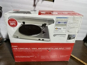 ION USB Turntable Vinyl Archiver Open Box New TTUSBO5XL Vinyl To MP3 - Picture 1 of 3