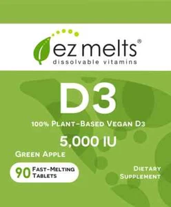 EZMelts Vitamin D3 Multi Vitamins 90 Fast Melting Tablets no water needed - Picture 1 of 9