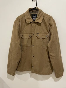 Volcom Jacket Mens Size L Brown Duck Canvas Barn Chore Coat Utility Work Wear - Picture 1 of 10