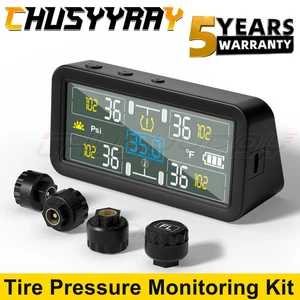 Solar TPMS LCD Tire Pressure Monitor System 4 External Sensors For BMW X5 - Picture 1 of 13