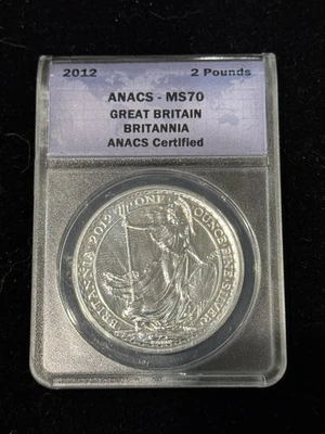 2012 Great Britain Britannia 1 oz .999 Fine ANACS MS70 - Image 1 of 2