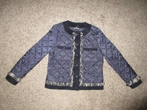 MAX MARA WEEKEND GESTEPPTE MARINEBLAUE JACKE GR. 6 FRANSEN WOLLE KASCHMIR BESATZ DRUCKKNOPF - Bild 1 von 7