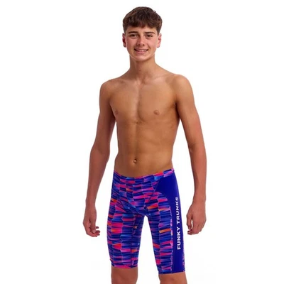Funky Trunks Boys Warped Waves Eco Training Jammer Swimwear, Boys Swimsuit - Bild 1 von 4