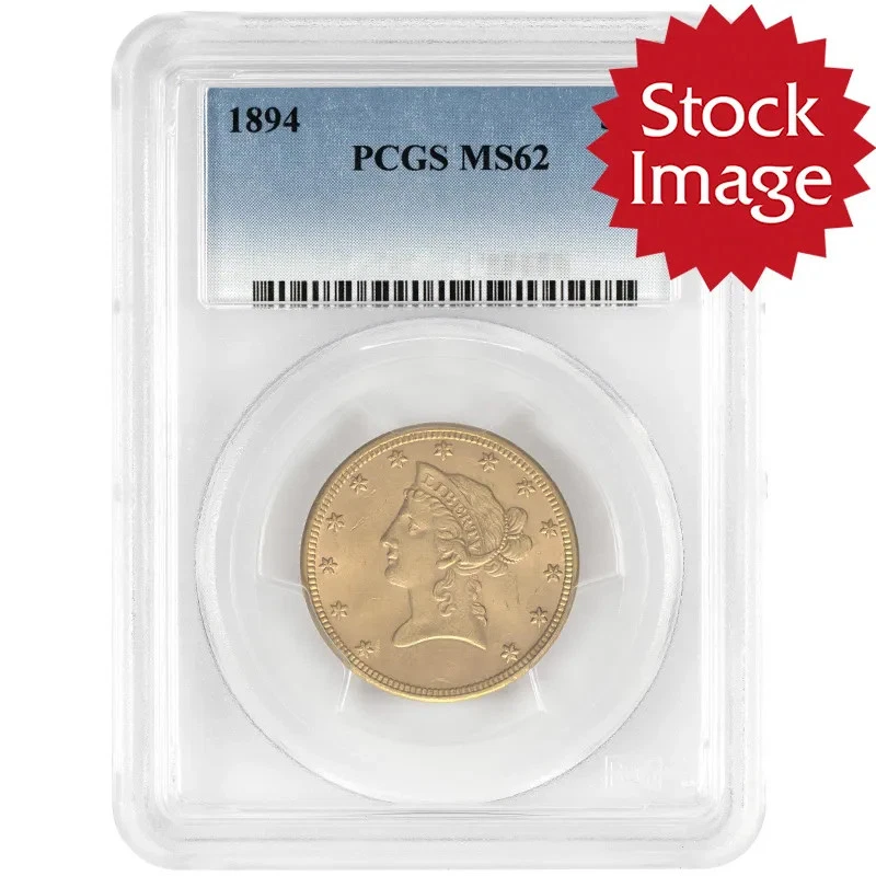 MS 62 Graded 1894 Year Eagle $10 US Gold Coins (Pre - 1933) for