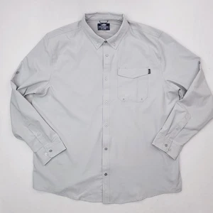 AFTCO Camicia Uomo 2XL Grigio Manica Lunga Pesca Bottoni Maglia Ventilata Nautica - Foto 1 di 16
