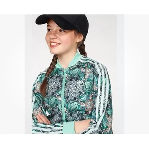 Adidas Girls Zoo Full Zip Jacket Mint Size Large Youth 13-14 Jungle - Picture 1 of 7