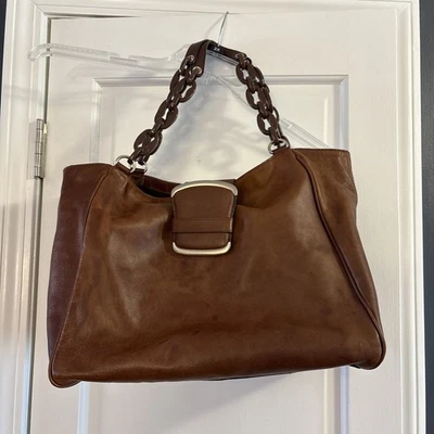 Bolso grande de cuero Banana Republic vintage / bolso de hombro 14 x 11 Foto 1 de 4