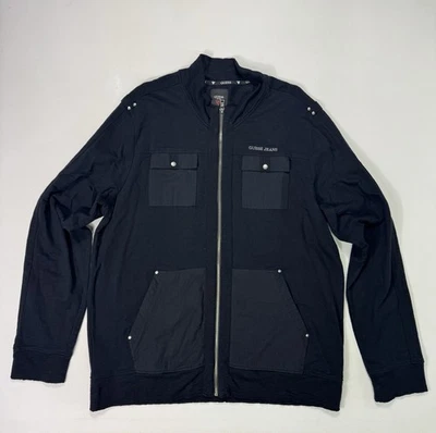 Guess Men's 2XL Black Full Zip Jacket Lightweight Pockets City Street Casual - Image 1 of 4