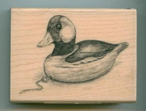 INKADINKADO rubber stamp WOOD DUCK DECOY wood mounted, Birds, 60-00730 - Picture 1 of 1