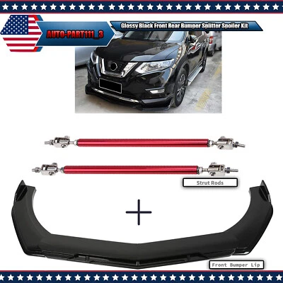 Kit de alerón divisor de parachoques trasero delantero negro brillante para Nissan Versa Note Foto 1 de 4