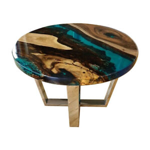 Round Epoxy Table, Coffee Table, Epoxy Side Table, Resin River Wood Tables Deco