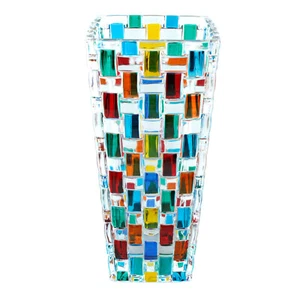 Murano Glass Vase Multi Coloured Hand Made Painted Millefiori 20cm High - Picture 1 of 6