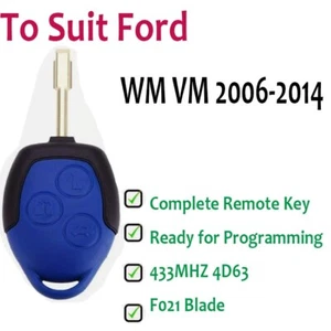 Remote Transponder Key Fob To Suit Ford Transit WM VM 2006-2014 433Mhz 4D63 3B - Picture 1 of 2
