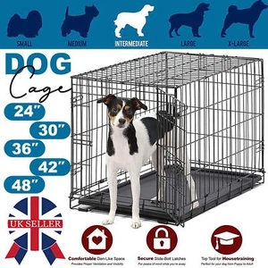 Dog Cage Puppy Training Crate Pet Carrier Small Medium Large M L XL Metal Cages - Picture 1 of 15