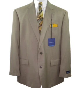 Croft & Barrow Solid Beige Tan Blazer Jacket Sport Coat 50 R Big Man NWT NEW - Picture 1 of 14