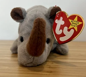 Spike the Rhino Beanie Baby RAR mit VIELEN ETIKETTFEHLERN - Bild 1 von 4