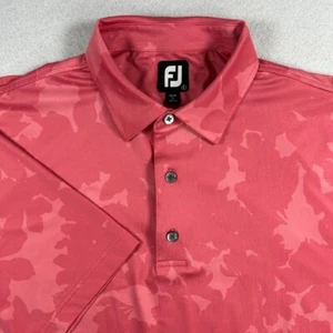 FootJoy Golf Polo Shirt Men's L Pique Camo Floral Print Performance Stretch LOGO - Picture 1 of 11