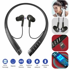 Neckband Headset Wireless Earbuds Earphone In-Ear Headphone w/ Mic for Bluetooth