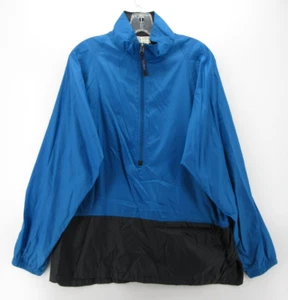 VINTAGE LL Bean Jacket Women Large Blue Anorak 1/2 Zip Hiking Packable Pullover* - Picture 1 of 12