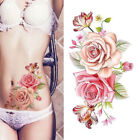 2PCS 3D Rose Blume Sexy Temporäre Tattoo Wasserdicht Frauen Körper Aufkleber