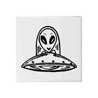 'Alien UFO' 108mm Square Ceramic Tile (TD00003859)