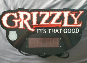 Letrero publicitario iluminado reloj eléctrico promocional tabaco sin humo Grizzly - Imagen 1 de 9