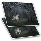 2 x Rectangle Stickers 7.5cm  - Enchanted Forest Siberian Husky Dog  #44962