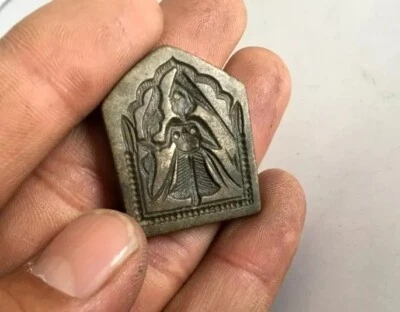 1890's Antique Bronze Hand Carved Hindu lord Figure Jewelry Mold Die Mughal - Image 1 of 4