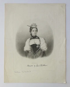 19th Century Plate Print BERNE No 2 Engraving Switzerland Costume #2 1800s woman - Picture 1 of 4