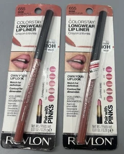 Revlon Colorstay Lip Liner #655 Rose NIB 2x Lot Of 2 - Picture 1 of 2
