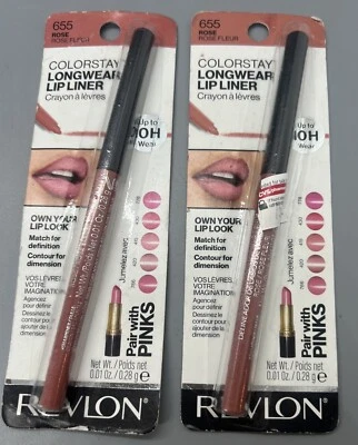 Revlon Colorstay Lip Liner #655 Rose NIB 2x Lot Of 2 - Image 1 of 2
