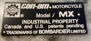 Can-AM Vintage Motorcycle Metal Model ID Decal Bombardier MX-1 MX-2 MX-3 MX - Picture 1 of 1