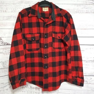 Camisa de franela vintage Melton Wintermaster para hombre M 100 % lana a cuadros clásica A11 - Imagen 1 de 9