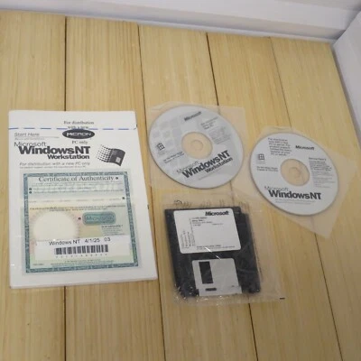 Microsoft Windows NT Workstation 4.0 SP4 CD-ROM, 3.5 Floppies, Manual & COA 03 - Image 1 of 4