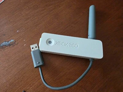 MICROSOFT XBOX 360 WIRELESS NETWORKING ADAPTER WIFI WHITE DONGLE ORIGINAL WORKS - Image 1 of 2