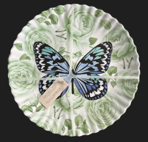 Rachel Zoe Frühling Blumen Schmetterling Melamin Essteller, 4er Set, NEU - Bild 1 von 4