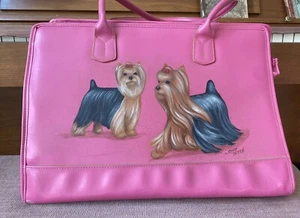 New Pet Dog/Small Yorkshire Terrier Carrier Hard Sided Travel Bag Hand Painted - Picture 1 of 18