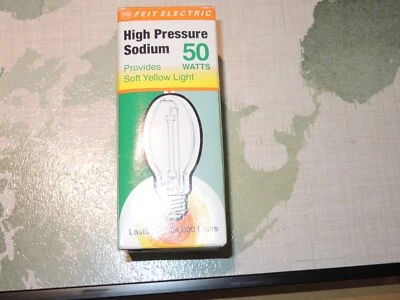 LU50 MED FEIT 50 WATT Soft Yellow Light  HIGH PRESSURE SODIUM MEDIUM BASE - Image 1 of 4